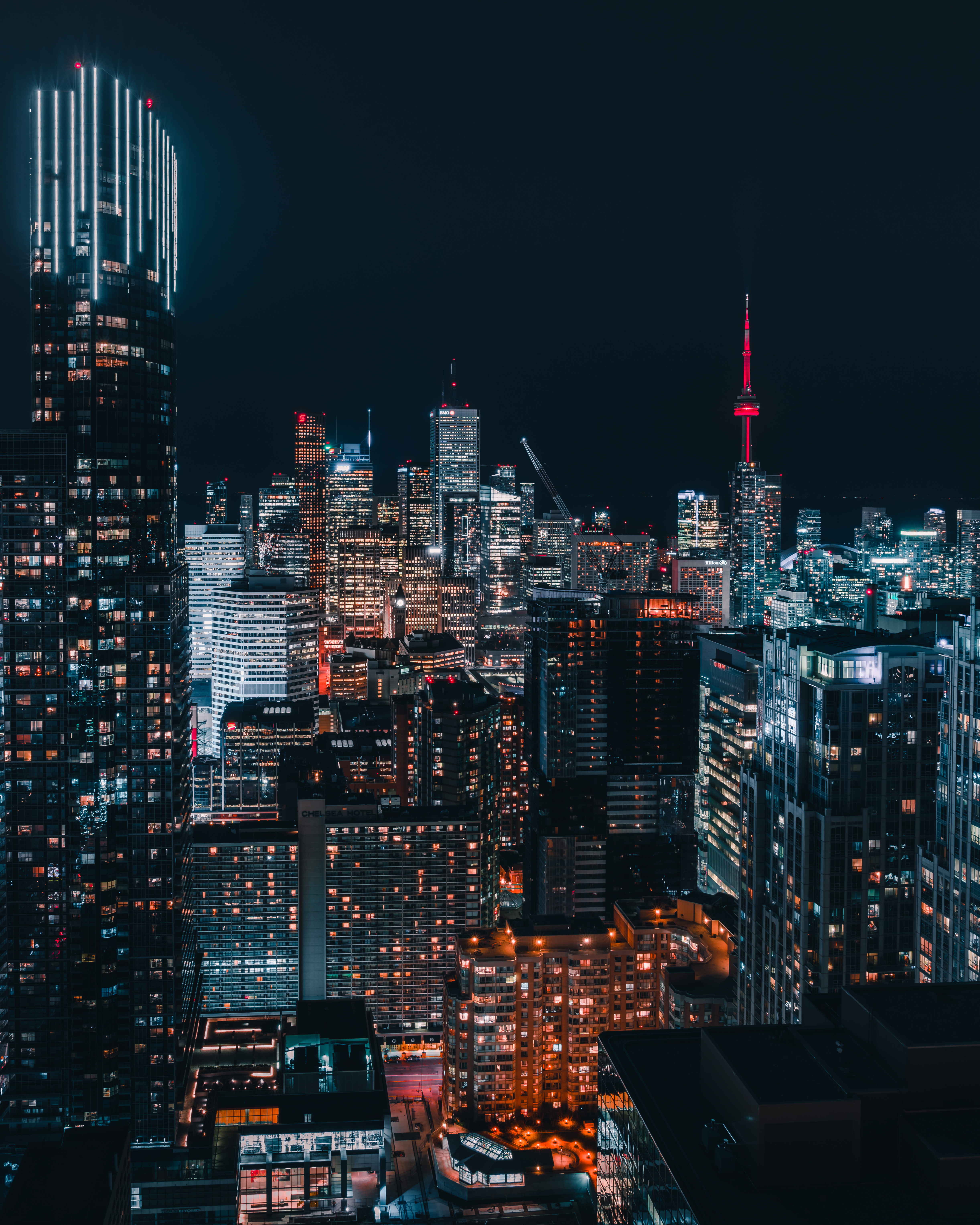 City skyline at night